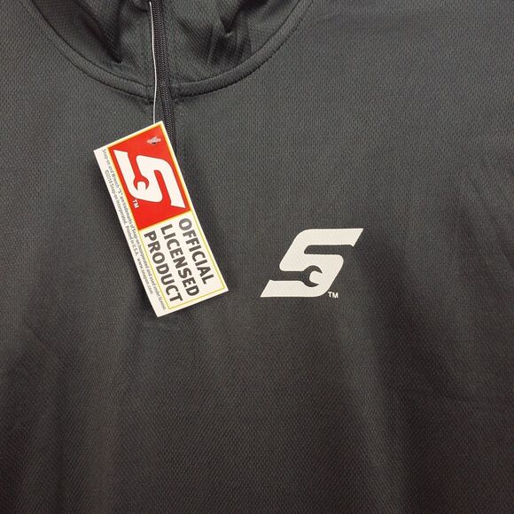 NWT Snap-on 1/4-Zip Sweatshirt Men's M Black Long Sleeves Logo Lightweight - Picture 3 of 11